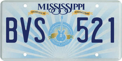 MS license plate BVS521