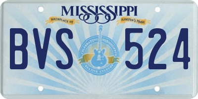 MS license plate BVS524