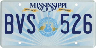 MS license plate BVS526