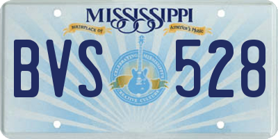 MS license plate BVS528