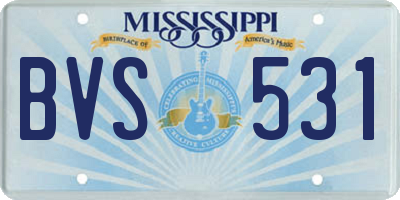 MS license plate BVS531