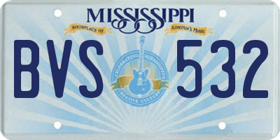 MS license plate BVS532