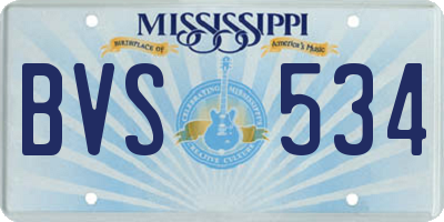 MS license plate BVS534