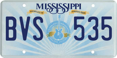 MS license plate BVS535