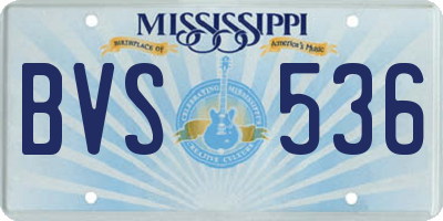 MS license plate BVS536