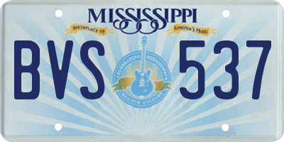 MS license plate BVS537