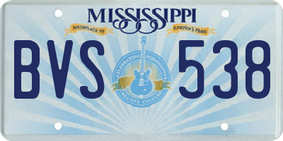 MS license plate BVS538