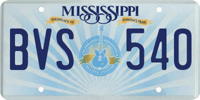 MS license plate BVS540