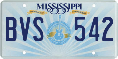 MS license plate BVS542