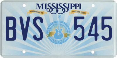 MS license plate BVS545