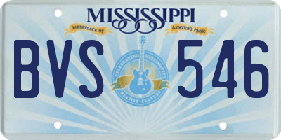 MS license plate BVS546