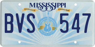 MS license plate BVS547