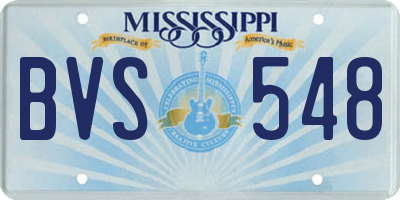 MS license plate BVS548