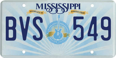 MS license plate BVS549
