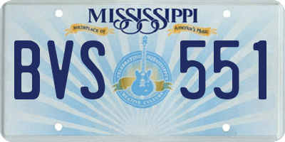 MS license plate BVS551