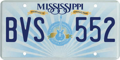 MS license plate BVS552