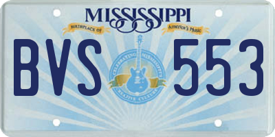 MS license plate BVS553