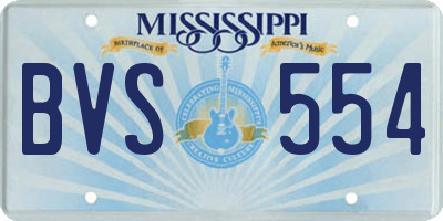 MS license plate BVS554