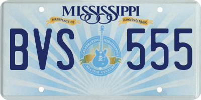 MS license plate BVS555