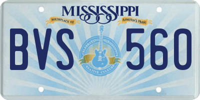 MS license plate BVS560