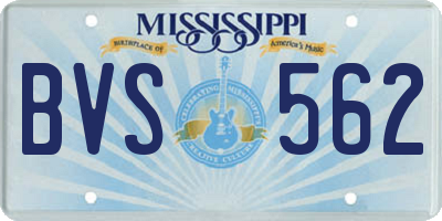 MS license plate BVS562