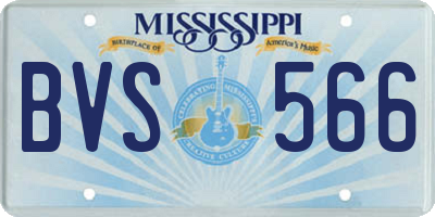 MS license plate BVS566