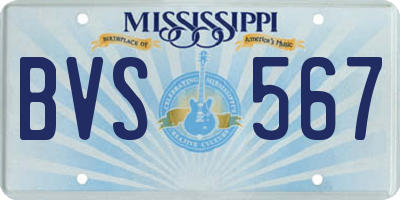 MS license plate BVS567