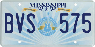 MS license plate BVS575