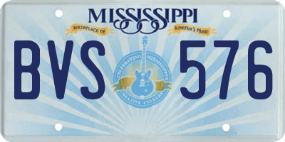 MS license plate BVS576