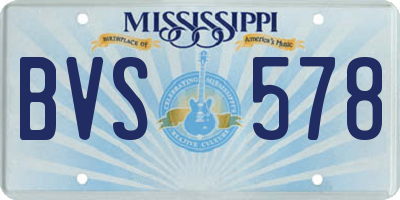 MS license plate BVS578