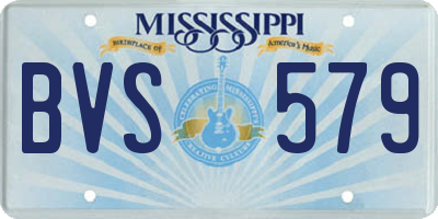 MS license plate BVS579