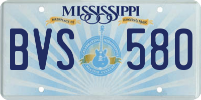 MS license plate BVS580