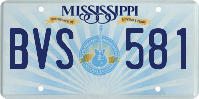 MS license plate BVS581