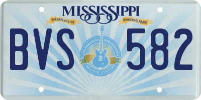 MS license plate BVS582