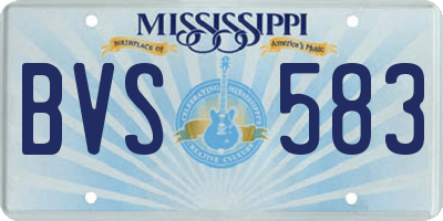 MS license plate BVS583