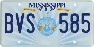 MS license plate BVS585