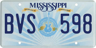 MS license plate BVS598