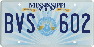 MS license plate BVS602