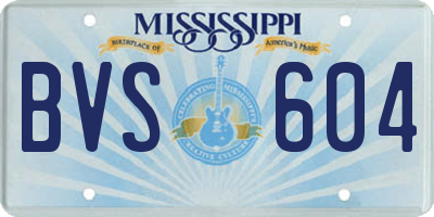 MS license plate BVS604