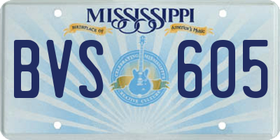 MS license plate BVS605