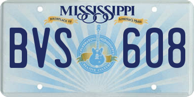 MS license plate BVS608