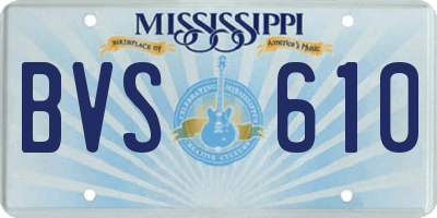 MS license plate BVS610