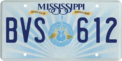 MS license plate BVS612