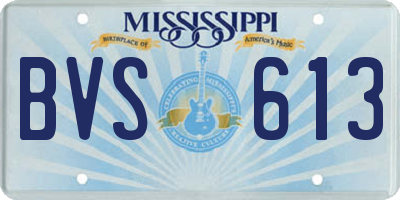 MS license plate BVS613
