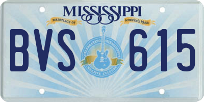 MS license plate BVS615