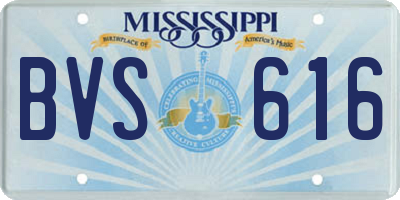 MS license plate BVS616
