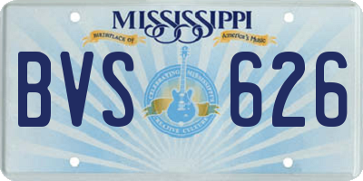 MS license plate BVS626