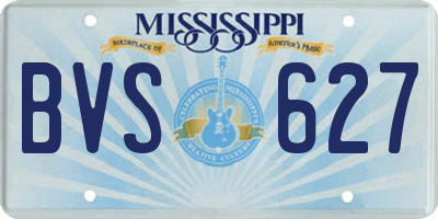 MS license plate BVS627