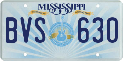 MS license plate BVS630