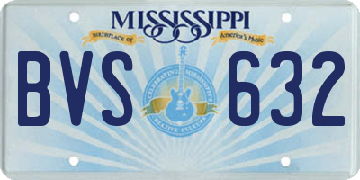 MS license plate BVS632